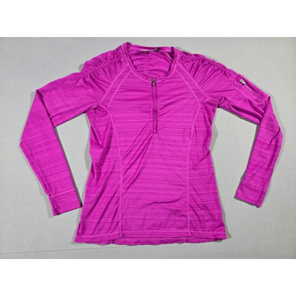 Athleta Shirt Womens Medium Pink UPF 1/4 Zip Pullover Performance Stretch